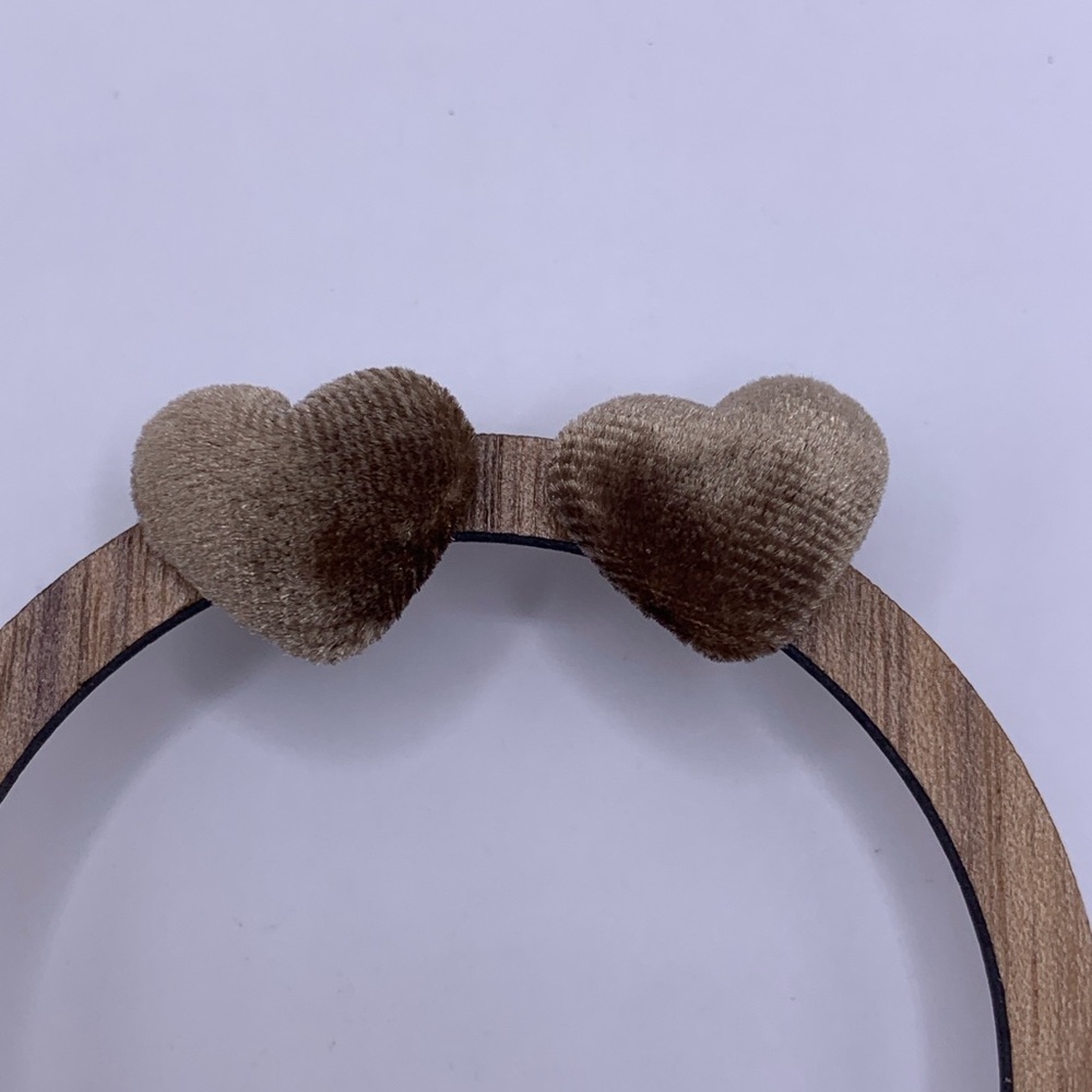 Brown Velvet Heart Headband